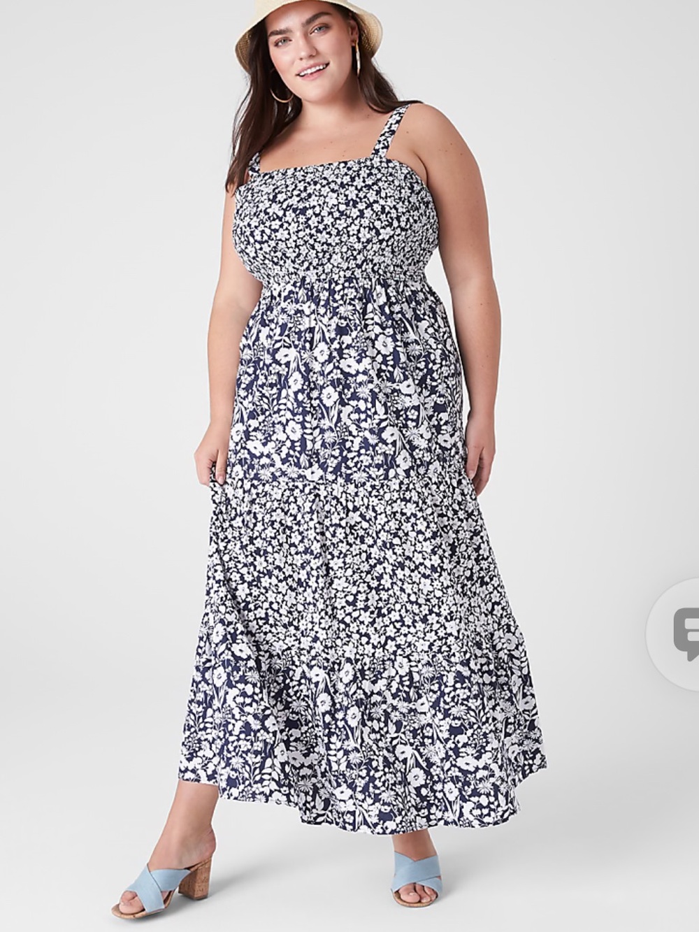 Lane Bryant smocked tiered maxi dress